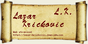 Lazar Kričković vizit kartica